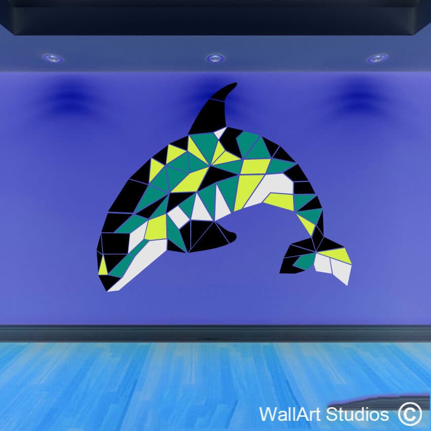Orca Whale Geometric Wall Art Decal