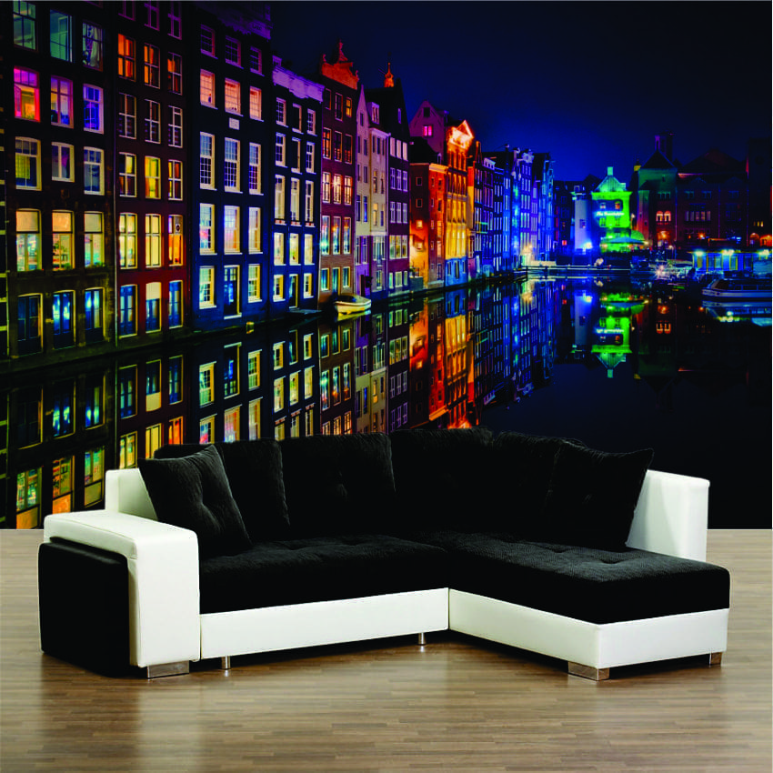 Amsterdam Canal Reflection Wall Mural