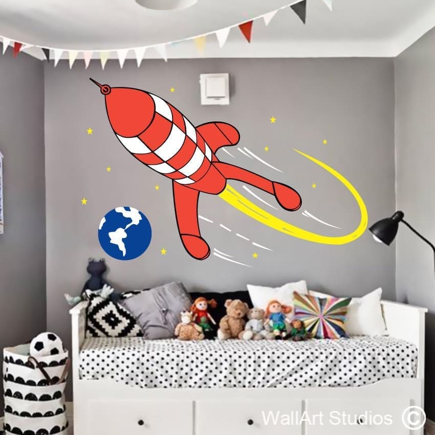 Tin Tin Rocket Wall Decal