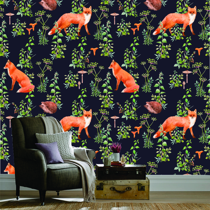 Fox & Hedgehog Wallpaper