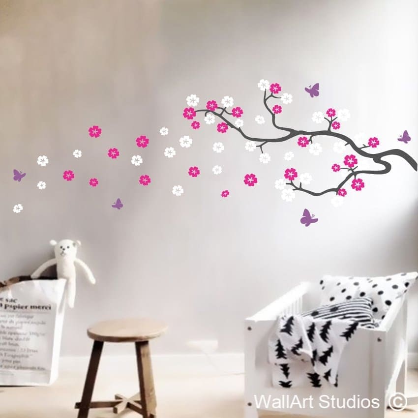 Blossom Branch with Butterflies