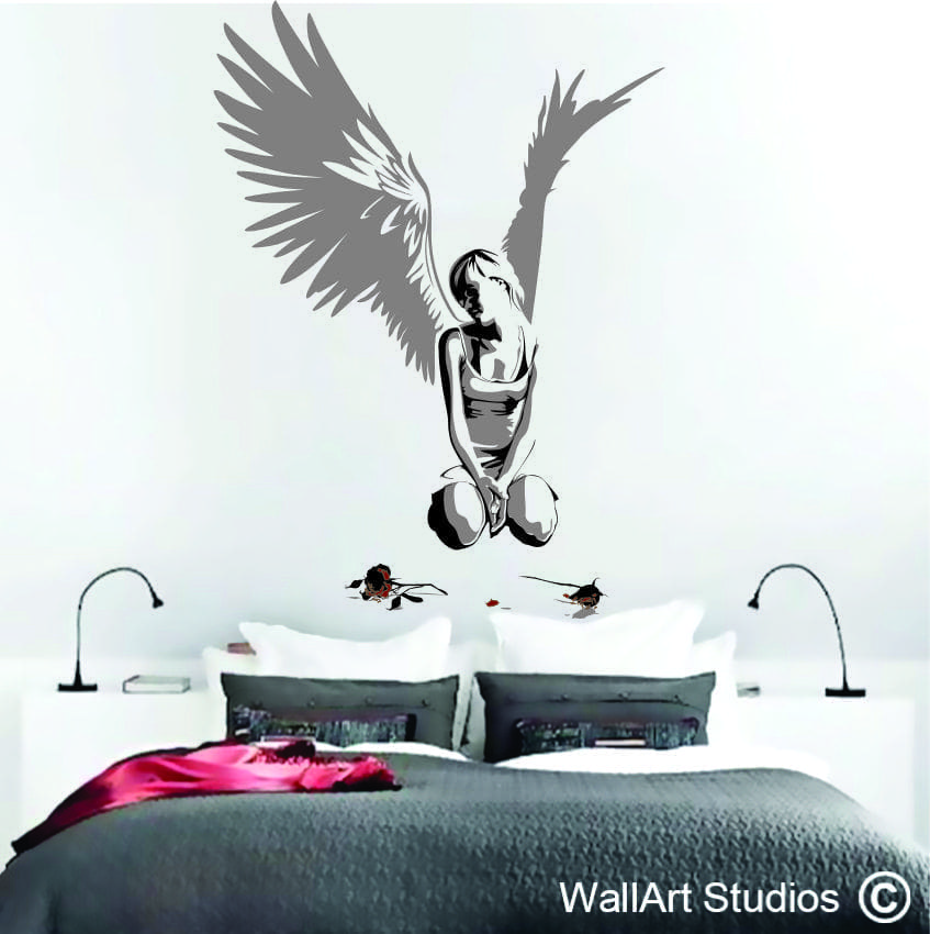 Rose Angel Wall Decal