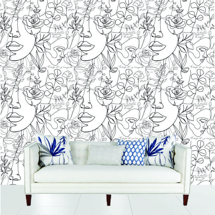 Facial Line Drawing Wallpaper