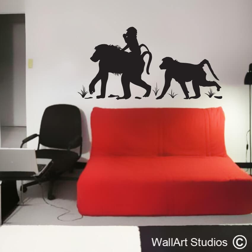 Baboon Family Wall Art Decal