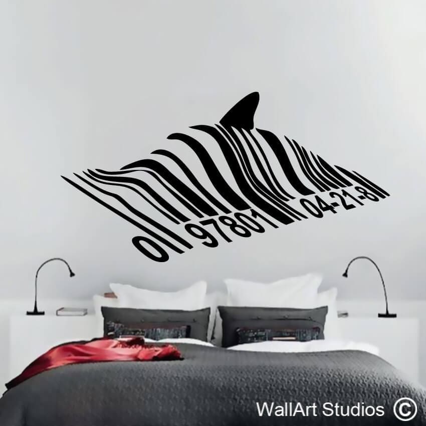 Bansky Barcode Shark Wall Decal