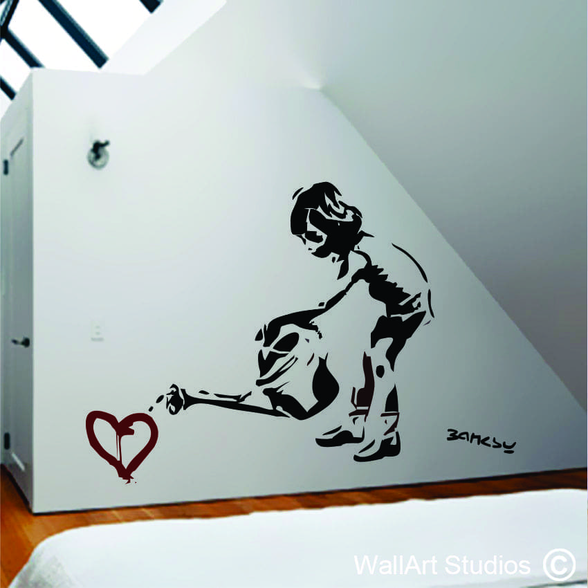 Watering Love Bansky Art Decal