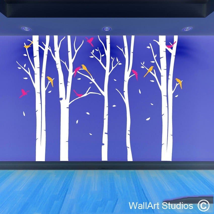 Winter Forest with Birds