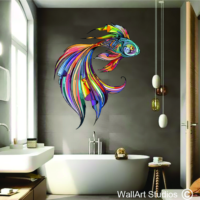 Multicoloured Goldfish Wall Decal