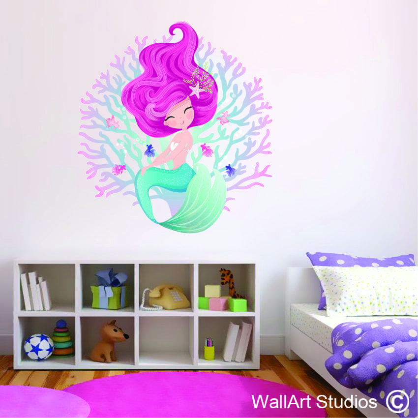 Mermaid in Coral Wall Decal