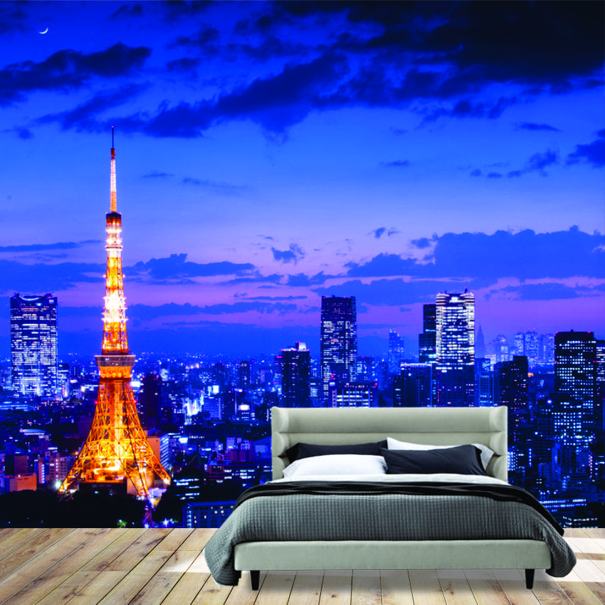Tokyo Night Sky Wall Mural