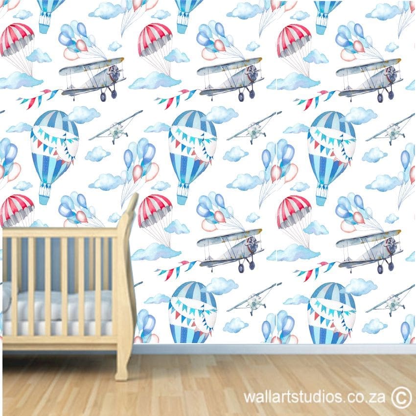 Bi-Plane & Hot Air Balloon Wallpaper