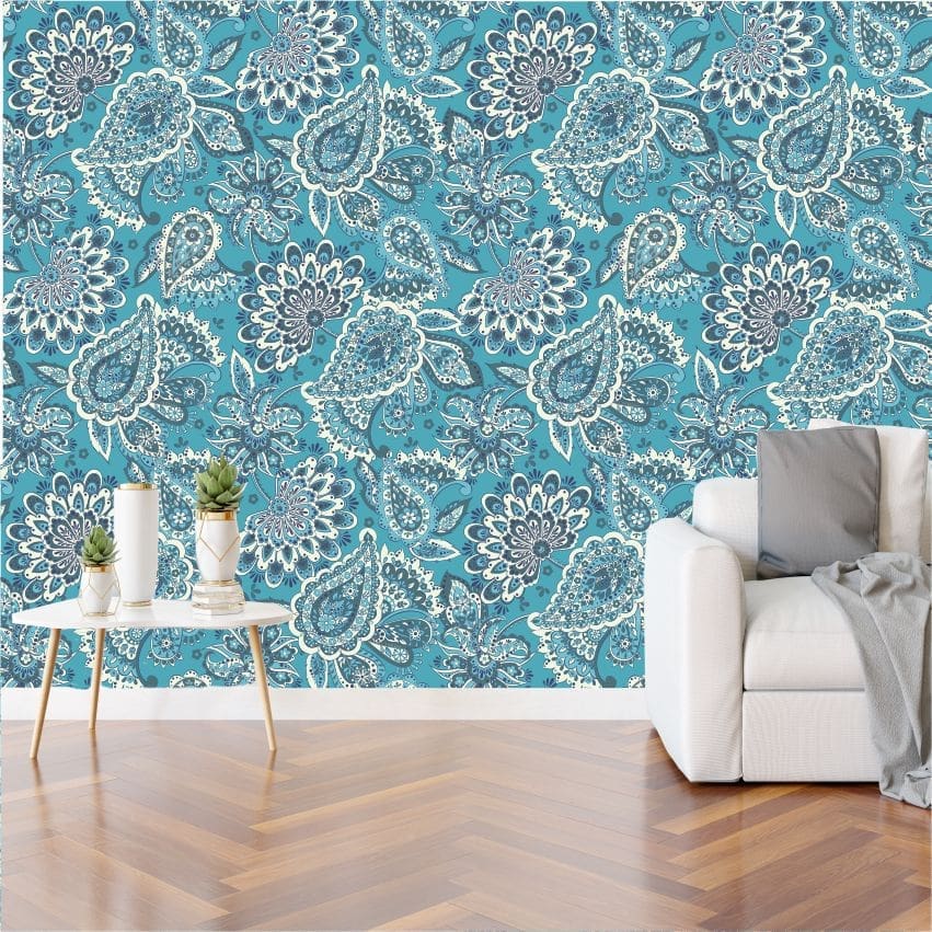 Blue Paisley Wallpaper