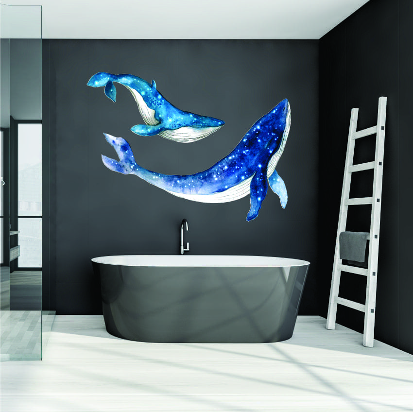 Mommy Whale with Calf